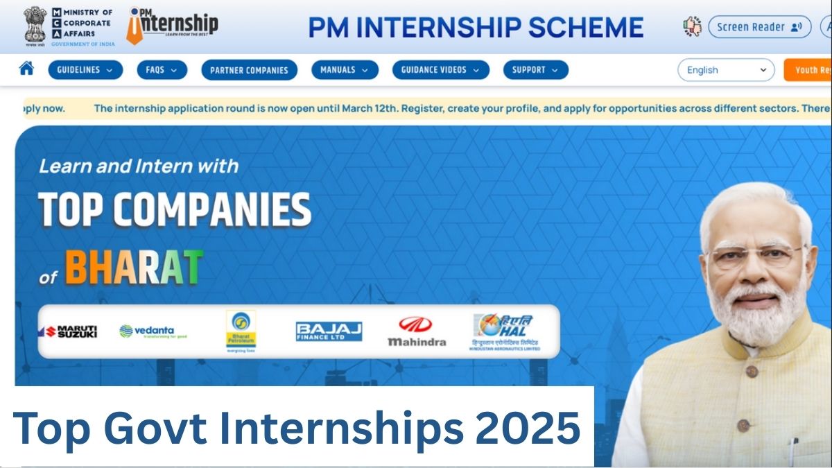Top Govt Internships 2025 With ₹15,000+ Stipend for Freshers